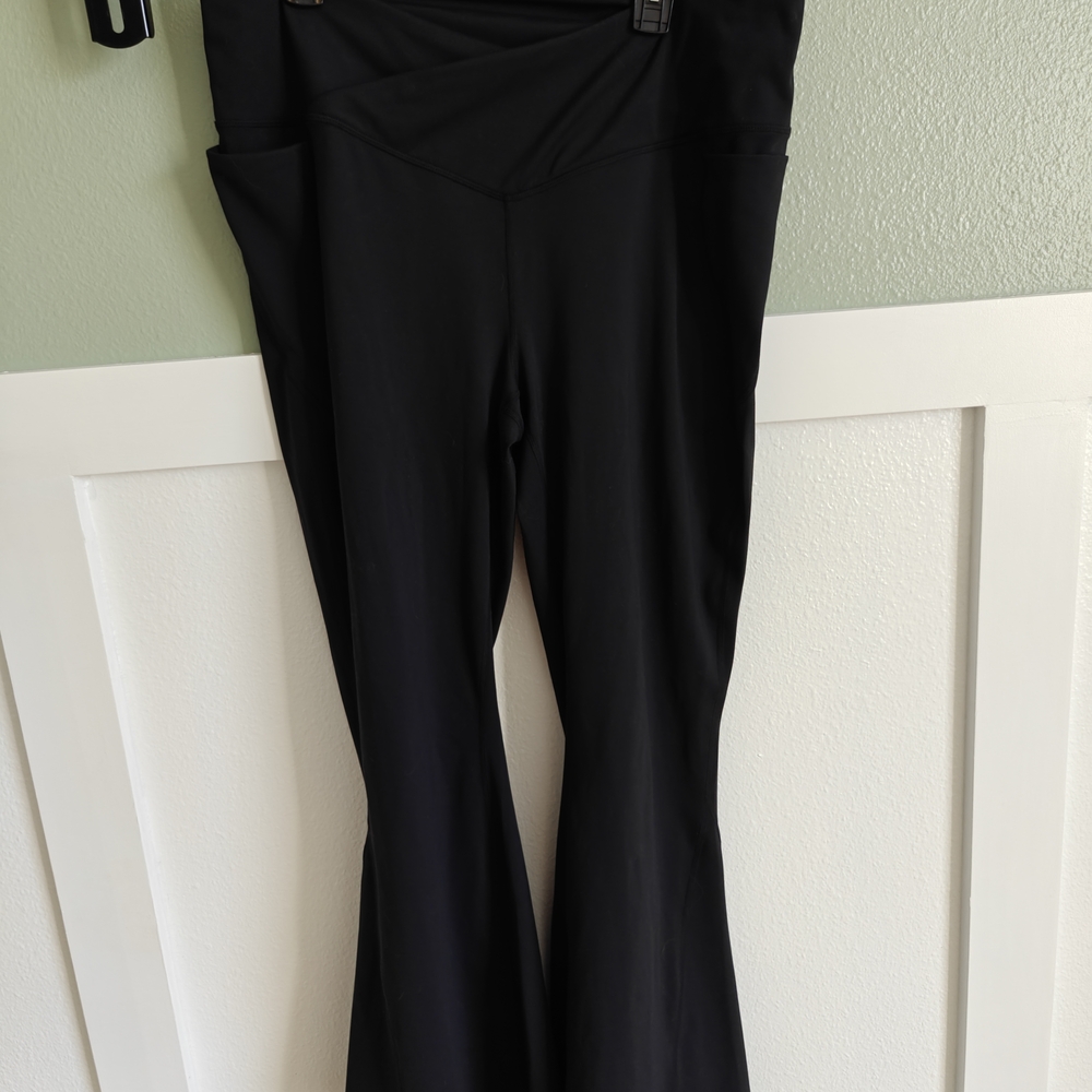 Fabletics Black Boot Cut Pants with Stretchy Fabric